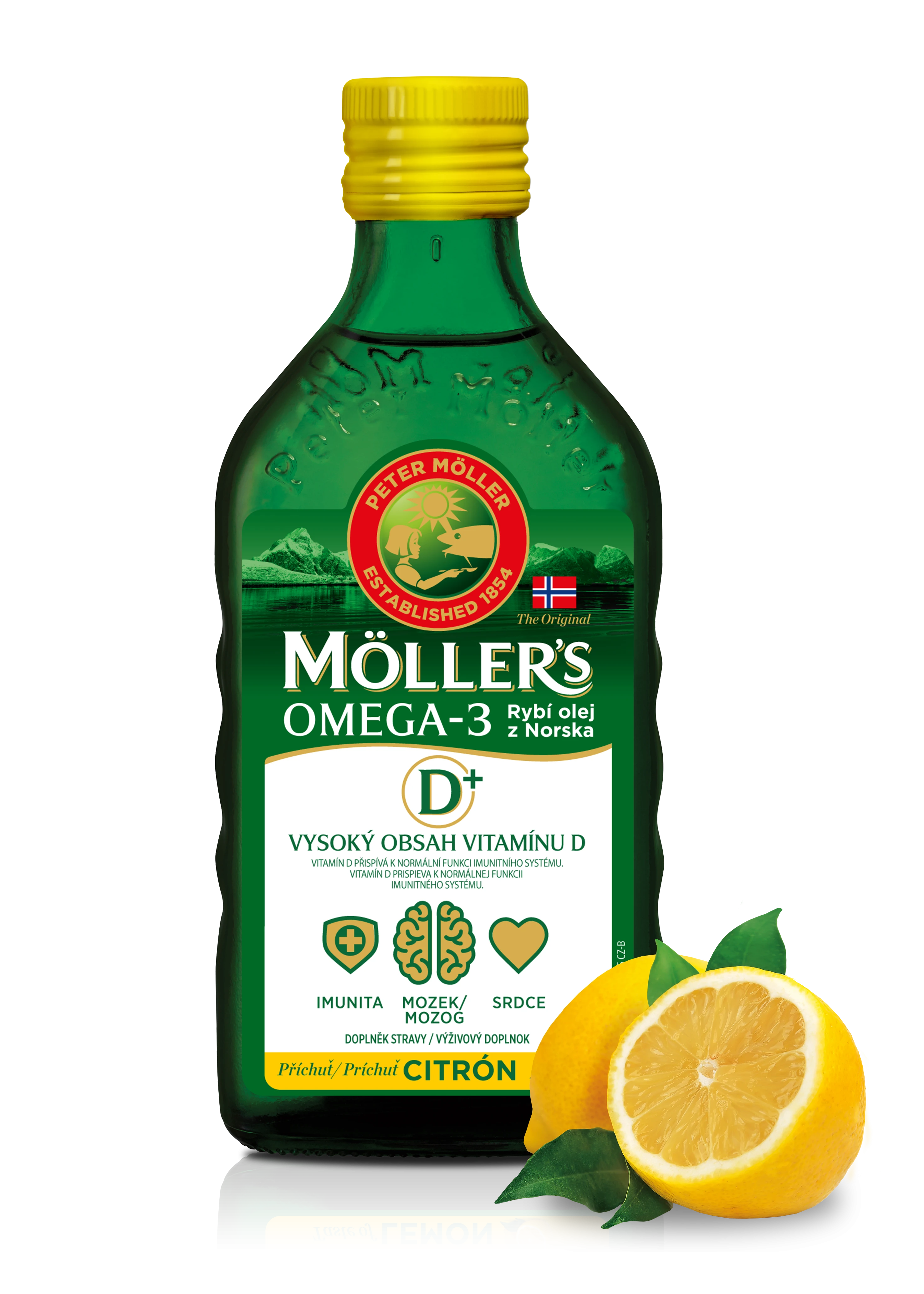 Mollers_Packshot_CLO_Imunita_lemon_fruit_front_CZ Siln&aacute; imunita, pevn&eacute; kosti a lep&scaron;ia pam&auml;ť